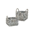 Square Graywashed Planter Basket