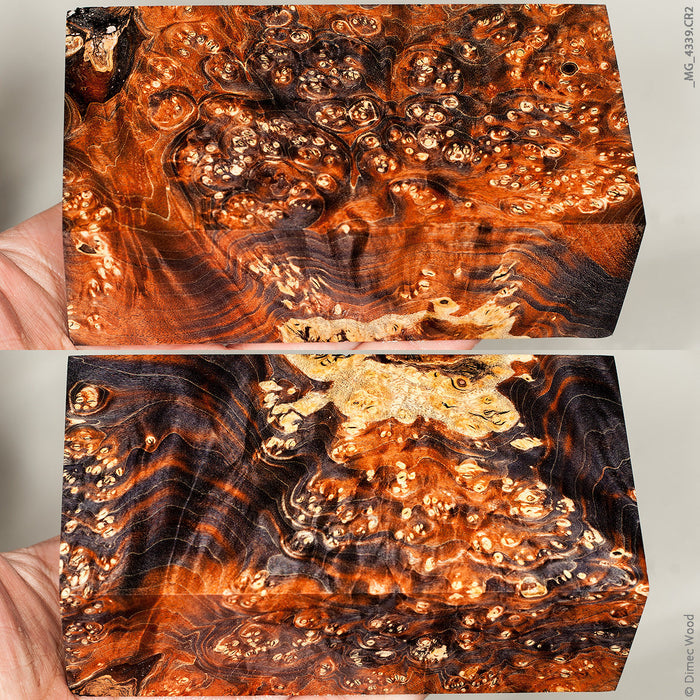 Stabilized box elder burl wood block