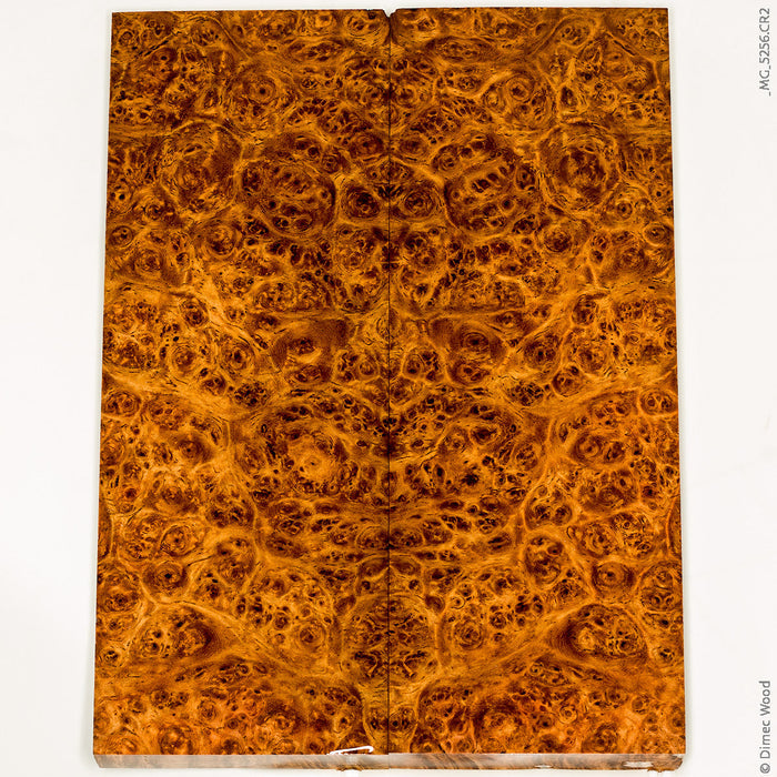 Stabilized golden amboyna burl wood panels