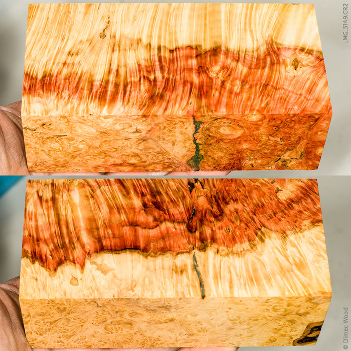 Stabilized natural wood box elder burl block