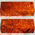 Stabilized red amboyna burl wood block