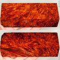 Stabilized red amboyna burl wood block
