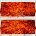 Stabilized red amboyna burl wood block