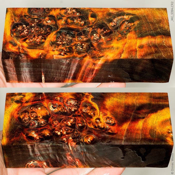 Stabilized wood box elder burl block