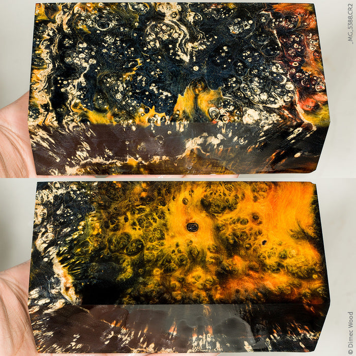Stabilized wood box elder burl block