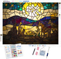 Stained Glass Christmas Nativity Scene