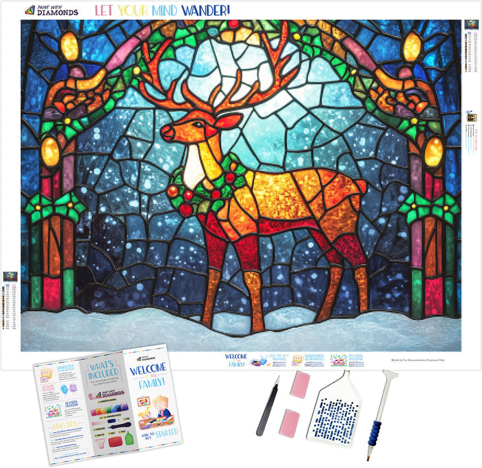 Stained Glass Festive Reindeer