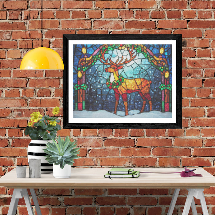 Stained Glass Festive Reindeer
