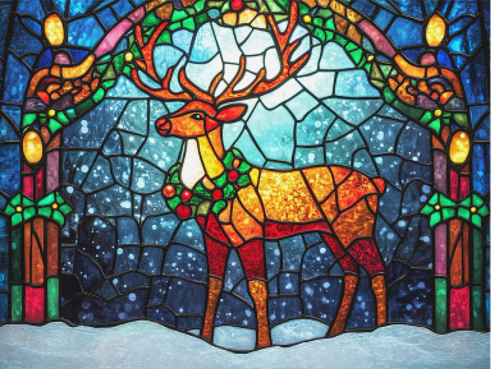 Stained Glass Festive Reindeer