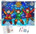 Stained Glass Joyful Snow Angels