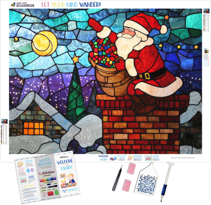 Stained Glass Santa's Arrival