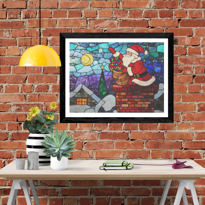 Stained Glass Santa's Arrival