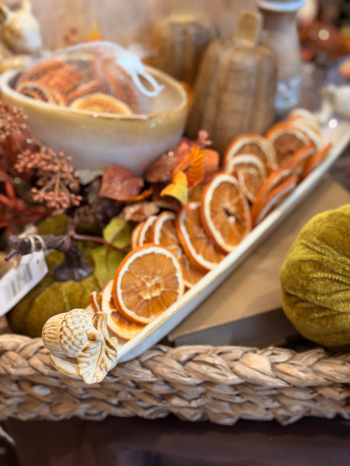 Stoneware Acorns Olive Dish