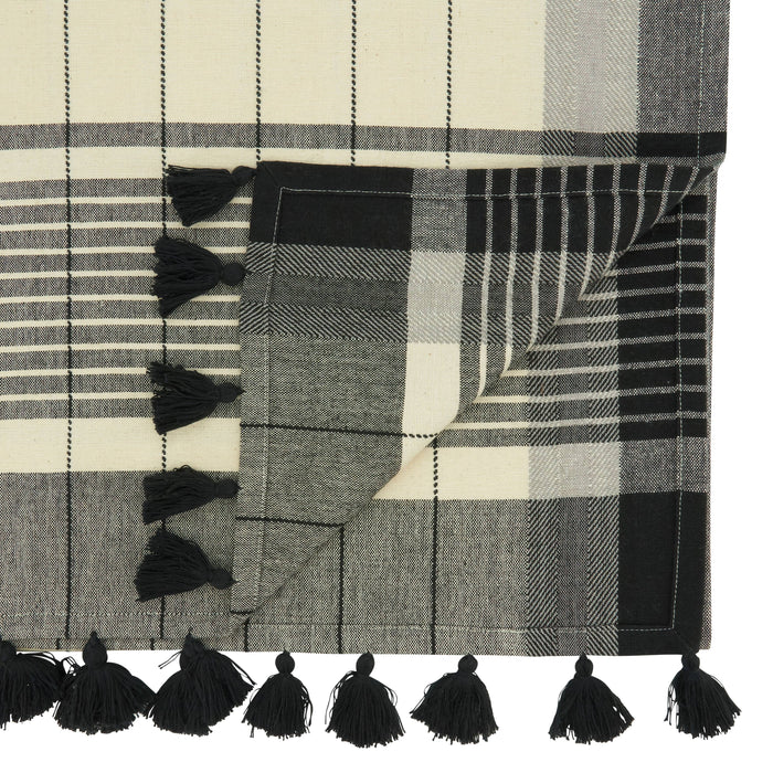 Striped Tassel Table Runner