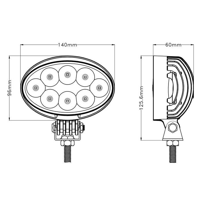Oval LED work light 40w 3,600lmGP Series Work Light4024 - 40SRH LightingSRH Lighting