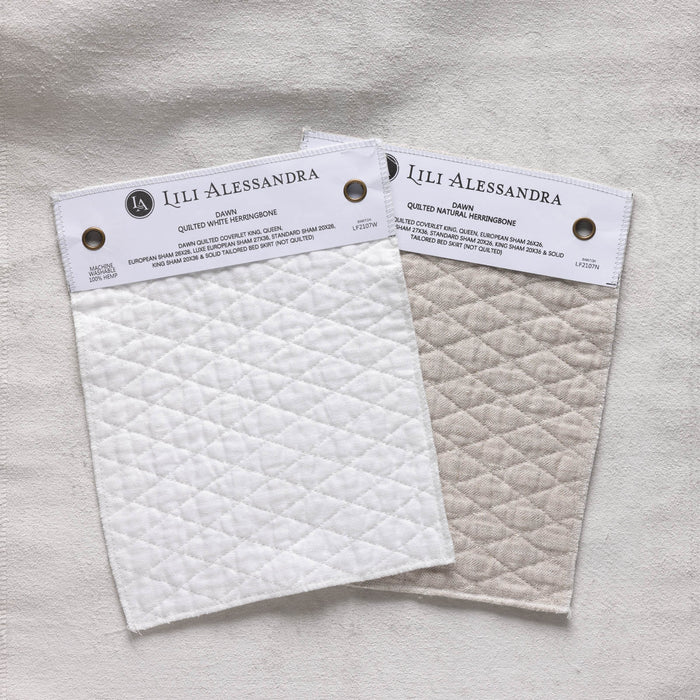 Swatch - Dawn Quilted Basics White Herringbone 8.5X11