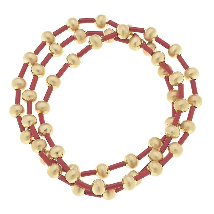 Canvas Style Talyah enamel beaded stretch bracelet set 3 piece for everyday gift from Magnolias Home Decor