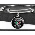 This Nonna is Loved to Italy and Back with Circle Charm Bangle in Gold & Stainless Steel
