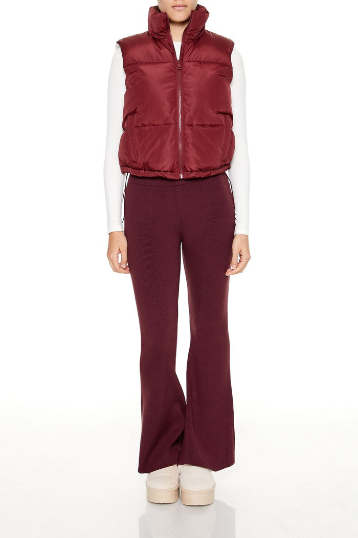 Toggle Drawstring Cropped Vest