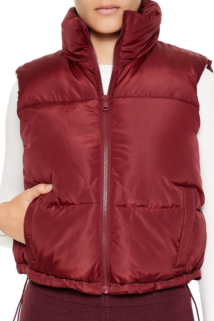 Toggle Drawstring Cropped Vest