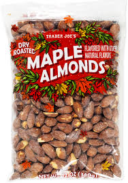 TRADER JOE'S DRY ROASTED MAPLE ALMONDS 12 OZ #ROCK VALUE-ORDER BY TUESDAY EVENING OCT 27 ARRIVING NOV 04  FOR DELIVERY#