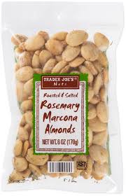 TRADER JOE'S ROASTED AND SALTED ROSEMARY MARCONA ALMONDS 6 OZ #ROCK VALUE-ORDER BY TUESDAY EVENING OCT 27 ARRIVING NOV 04  FOR DELIVERY#