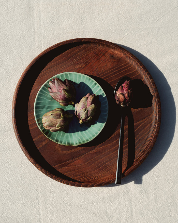 Tray round wood Pure