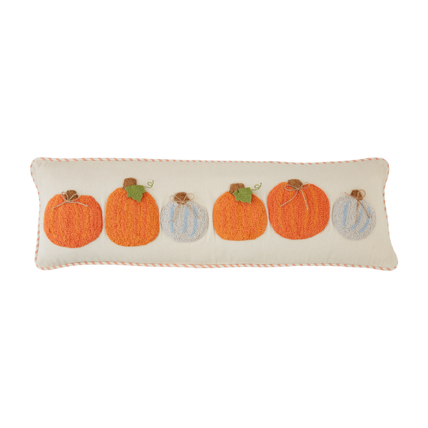 Cotton tufted applique pumpkin accent pillow for traditional cottagecore fall home decor from Magnolias Home Decor