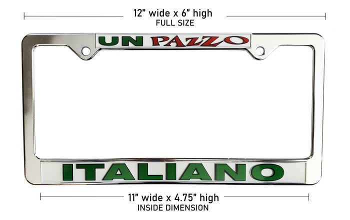 Un Pazzo Italiano License Plate Silver Frame