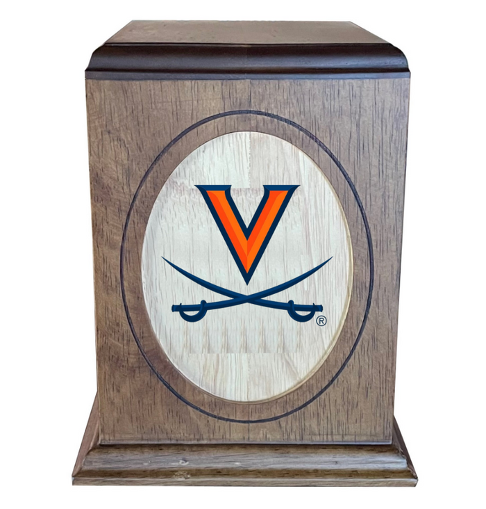 University of Virginia Cavaliers Wooden Memorial Cremation Urn - WDVRG100