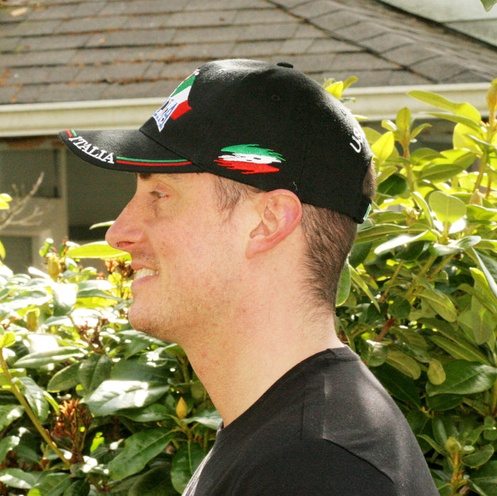 US / Italia Flags Baseball Cap in Black