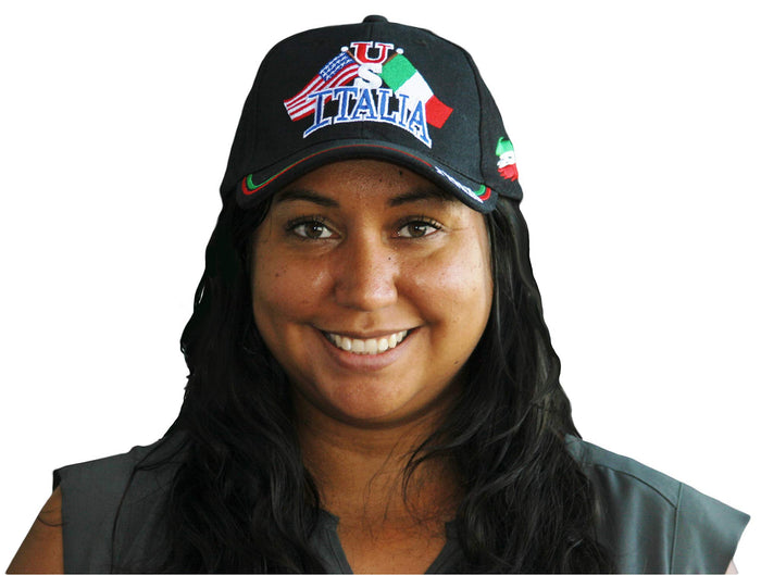 US / Italia Flags Baseball Cap in Black