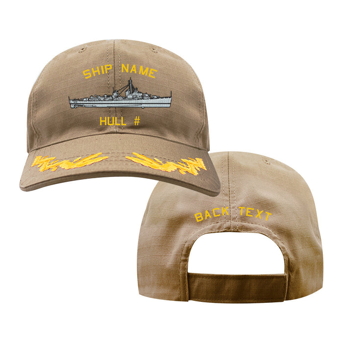U.S. Navy Custom Ship Cap - Coyote - Captain Scrambled Eggs -Sumner Class Destroyer Hats and Caps