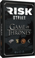 USAopoly Risk Strike Game of Thrones board game box with game logos on a dark background