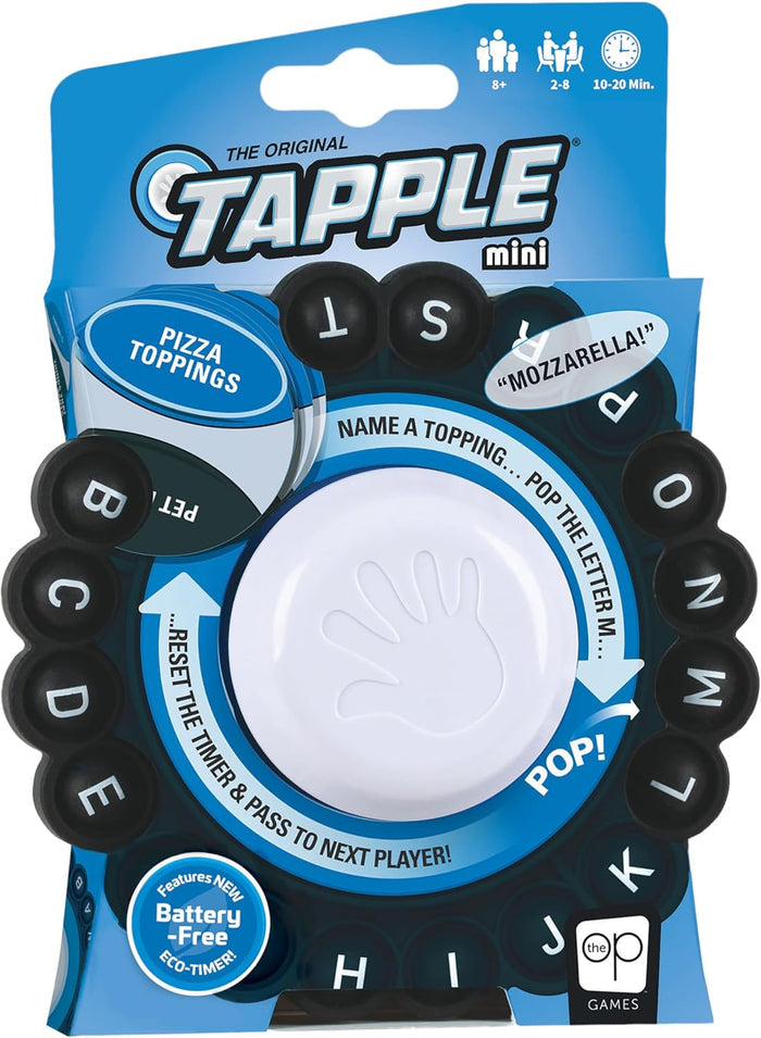 USAopoly Tapple mini game packaging with blue and black design