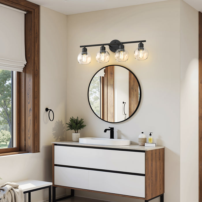 Vanity Light Fixtures with Clear Globe Glass Shades - [lohasled]