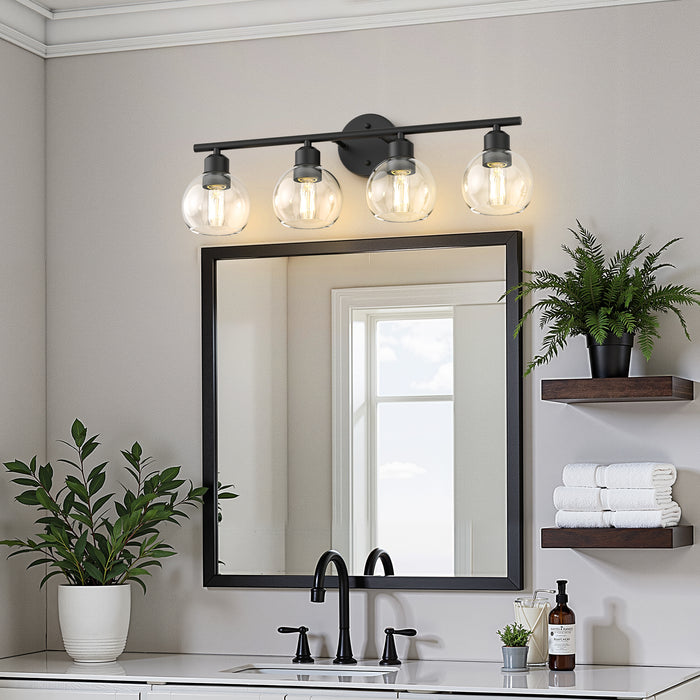 Vanity Light Fixtures with Clear Globe Glass Shades - [lohasled]