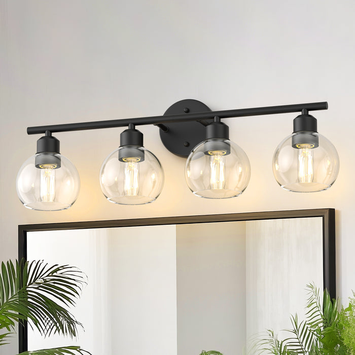 Vanity Light Fixtures with Clear Globe Glass Shades - [lohasled]