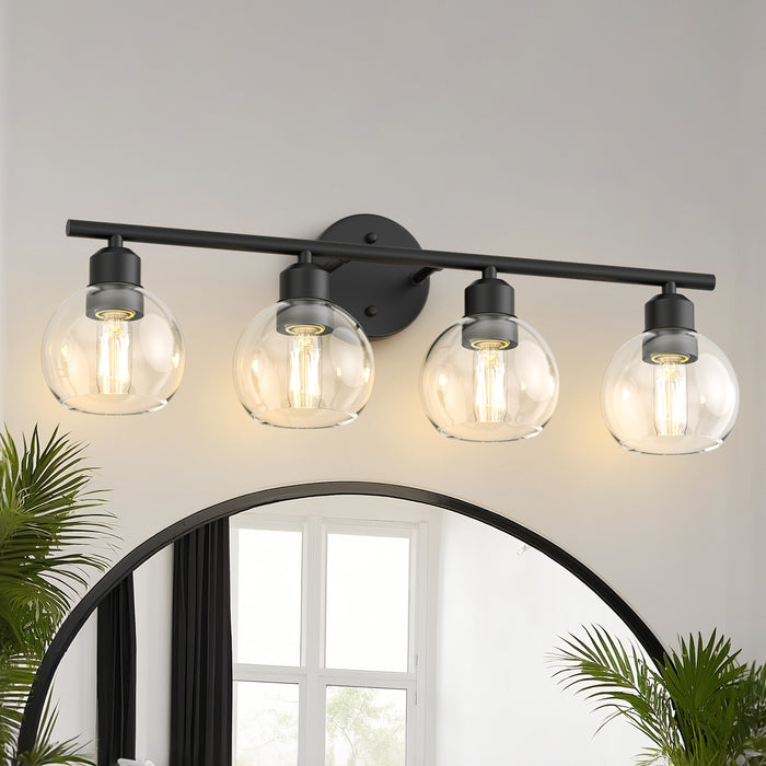 Vanity Light Fixtures with Clear Globe Glass Shades - [lohasled]