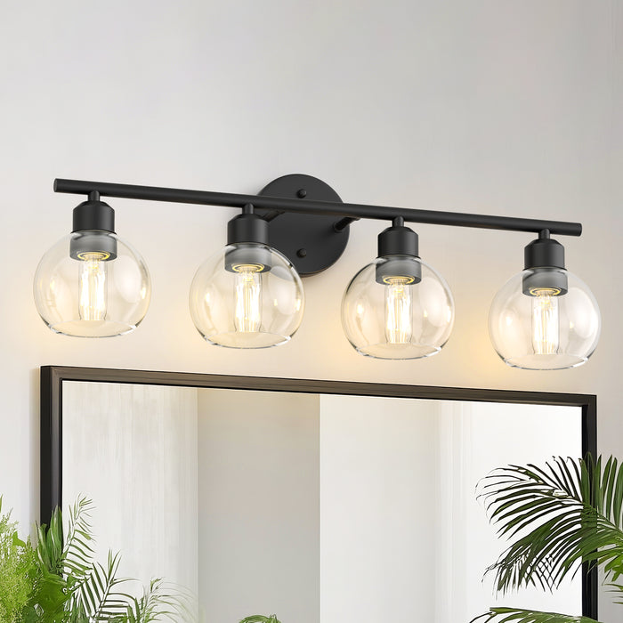 Vanity Light Fixtures with Clear Globe Glass Shades - [lohasled]