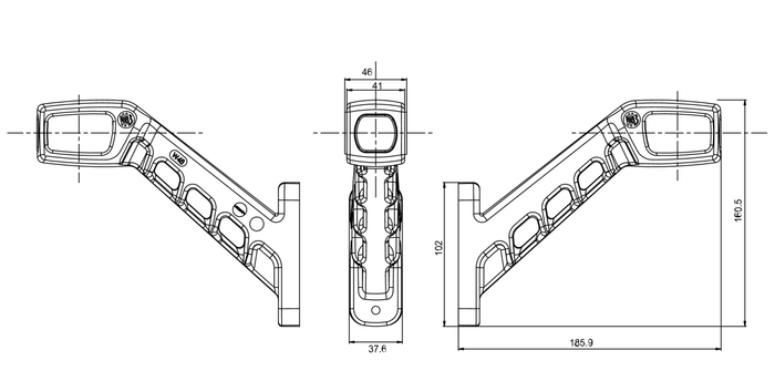 WAS W48N LOGO Front - rear end - outline and side marker lampLED Outline marker light2049 N PWASSRH Lighting