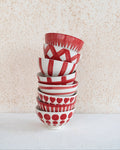 White Hand-Painted Stoneware Latte Bowl - 8 Styles