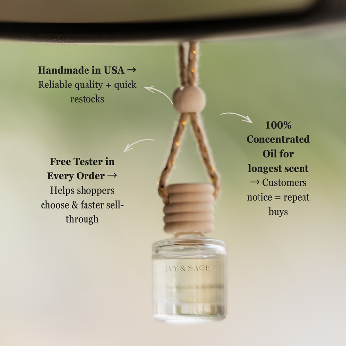 Ivy and Sage White Lotus car diffuser lotus coconut sandalwood amber home fragrance gift from Magnolias Home Decor