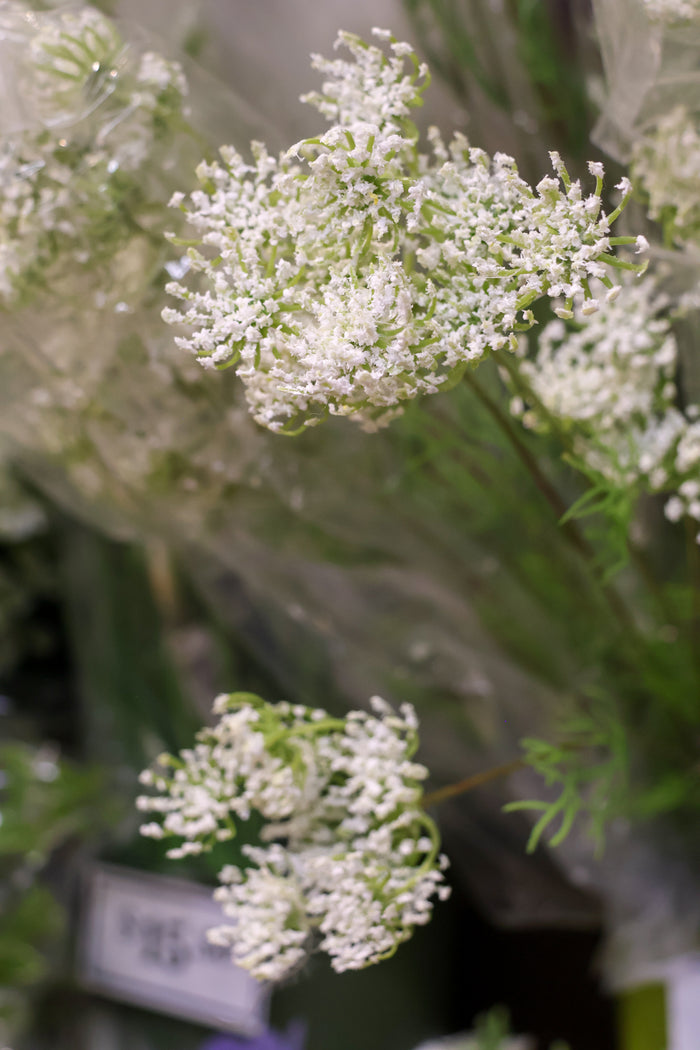 Silk cream wild queen annes lace spray for cottagecore transitional everyday home decor from Magnolias Home Decor